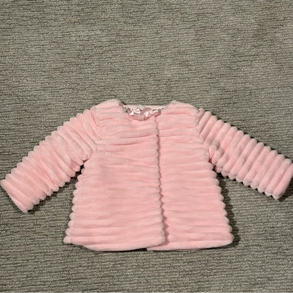 Little Me Pink Puffer Coat Jacket Faux‎ Fur Girls 18 Months Excellent Condition